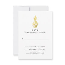 Elegante gouden ananas bruiloft RSVP