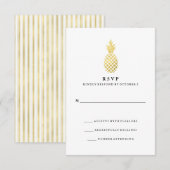 Elegante gouden ananas bruiloft RSVP Kaartje (Voorkant / Achterkant)