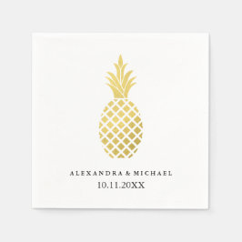 Elegante gouden ananas bruiloft servetten