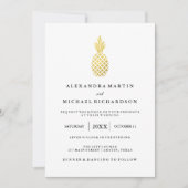 Elegante gouden ananas bruiloft uitnodiging (Voorkant)