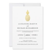 Elegante gouden ananas bruiloft uitnodiging