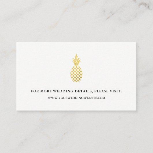 Elegante gouden ananas bruiloft website Kaarten (Voorkant)