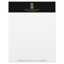 Elegante gouden ananas Logo op zwart