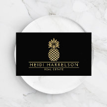 Elegante gouden ananas Logo op zwart