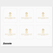 Elegante gouden ananas Logo Vierkante Sticker (Vel)