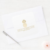 Elegante gouden ananas Logo Vierkante Sticker (Envelop)
