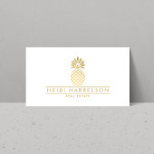 Elegante gouden ananas Logo Visitekaartje