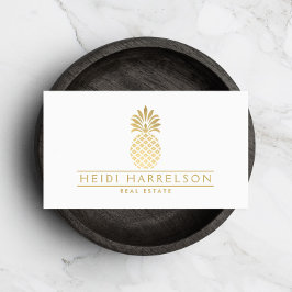 Elegante gouden ananas Logo Visitekaartje