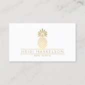 Elegante gouden ananas Logo Visitekaartje (Voorkant)