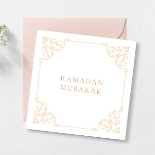 Elegante Gouden Antieke Lijst Ramadan Mubarak Feestdagenkaart