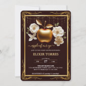 Elegante gouden appel van ons Baby shower Kaart (Voorkant)