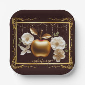 Elegante gouden appel van ons Baby shower Papieren Bordje (Voorkant)