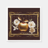 Elegante gouden appel van ons Baby shower Servet (Voorkant)