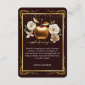 Elegante Gouden Appel van Ons Oog Baby Shower Informatiekaartje (Voorkant)