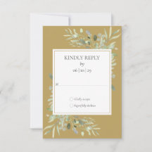 Elegante Gouden Aquarel Groene Huwelijk