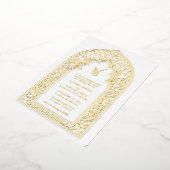 Elegante gouden Arabesque bruiloft Folie Uitnodiging (Gedraaid)