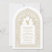 Elegante gouden Arabesque bruiloft Kaart (Voorkant)
