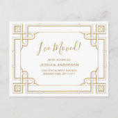 Elegante Gouden Art Deco Bewegende aankondiging Briefkaart (Voorkant)