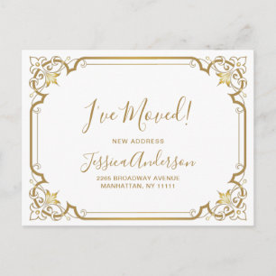 Elegante Gouden Art Deco Bewegende aankondiging Briefkaart