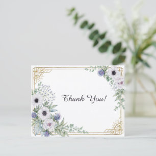 Elegante Gouden Art Deco Botanische Dank Je Wel Briefkaart
