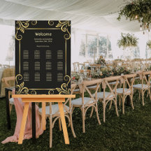 Elegante gouden Art Deco  Drinken Menu Sign
