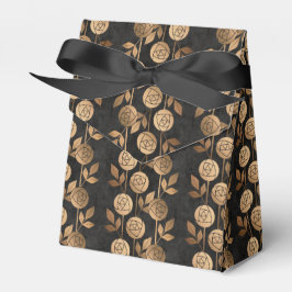 Elegante gouden art deco Rozen zwart Bedankdoosjes