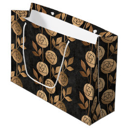 Elegante gouden art deco Rozen zwart Groot Cadeauzakje