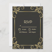 Elegante gouden Art Deco  RSVP-kaart Kaart (Voorkant)