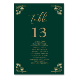 Elegante gouden Art Deco trouwtafel zitgrafiek Kaart