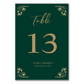 Elegante gouden Art Deco trouwtafel zitgrafiek Kaart (Achterkant)