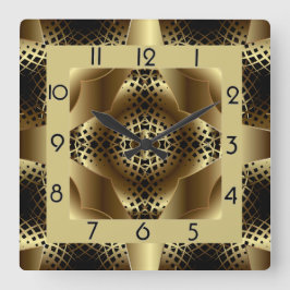Elegante gouden art deco vierkante klok