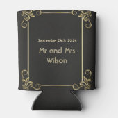 Elegante gouden Art Deco Vintage bruiloft Koelbox Blikjeskoeler (Achterkant)