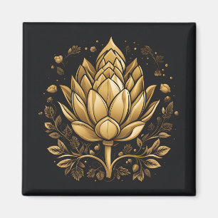 Elegante gouden artisjok magneet