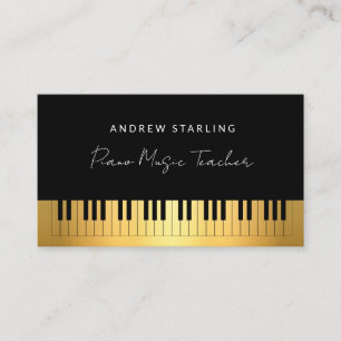 Elegante Gouden Artistieke Piano toetsen muziekler Visitekaartje