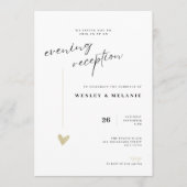 Elegante Gouden Avondreceptie Bruiloft Kaart (Voorkant)