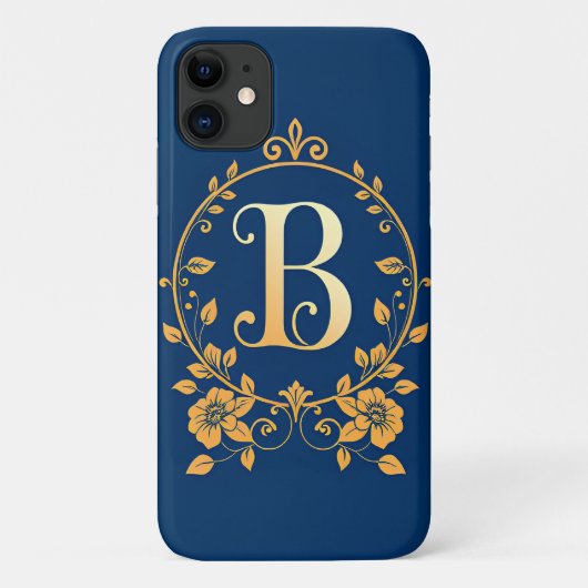 Elegante Gouden B Letter Monogram Case-Mate iPhone Case (Achterkant)