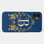 Elegante Gouden B Letter Monogram Case-Mate iPhone Case (Achterkant (horizontaal))