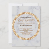 Elegante gouden baby-dopelement inwijding kaart (Voorkant)