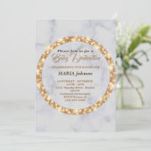 Elegante gouden baby-dopelement inwijding kaart (Staand voorkant)