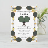 Elegante gouden babyshower uitnodiging (Staand voorkant)