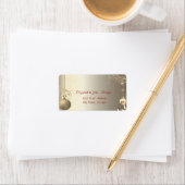 Elegante Gouden Ballen Sneeuwvlokken Sterren Etiket (Insitu)