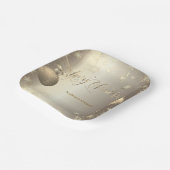 Elegante Gouden Ballen Sneeuwvlokken Sterren Papieren Bordje (Gebogen)