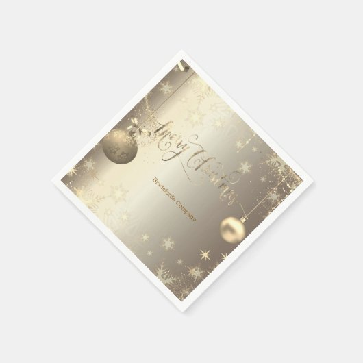 Elegante Gouden Ballen Sneeuwvlokken Sterren Servet (Hoek)
