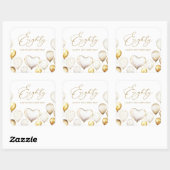 Elegante gouden ballon 80e dankjewel verjaardag vierkante sticker (Vel)