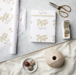 Elegante Gouden Ballon Gelukkig Verjaardag Cadeaupapier