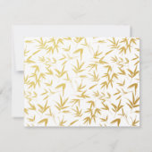 Elegante gouden bamboe & dubbel geluk Chinees Save The Date (Achterkant)