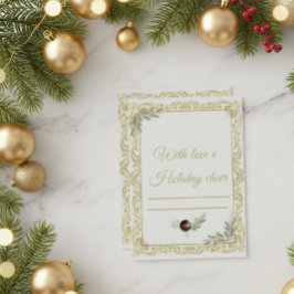 Elegante gouden barok kerststationerieset - Th Kaart