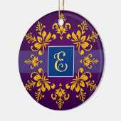 Elegante gouden barokke letter E Keramisch Ornament (Links)