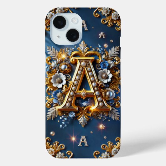 Elegante Gouden Barokletter A Case-Mate iPhone Case (Achterkant)