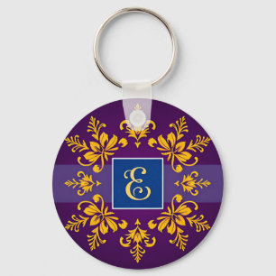 Elegante Gouden Barokletter E Sleutelhanger